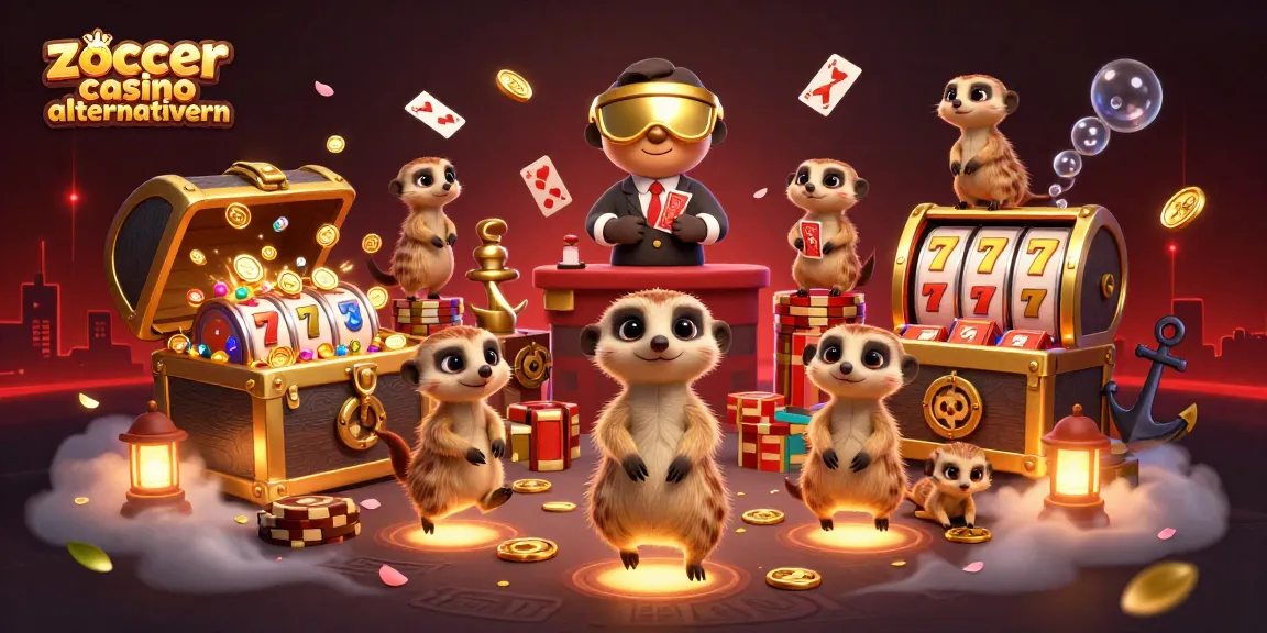 Zoccer Casino Alternativen erleben, während spielerische Meer-Katzen in einem lebhaften Casino voll von Glückssymbolen agieren.