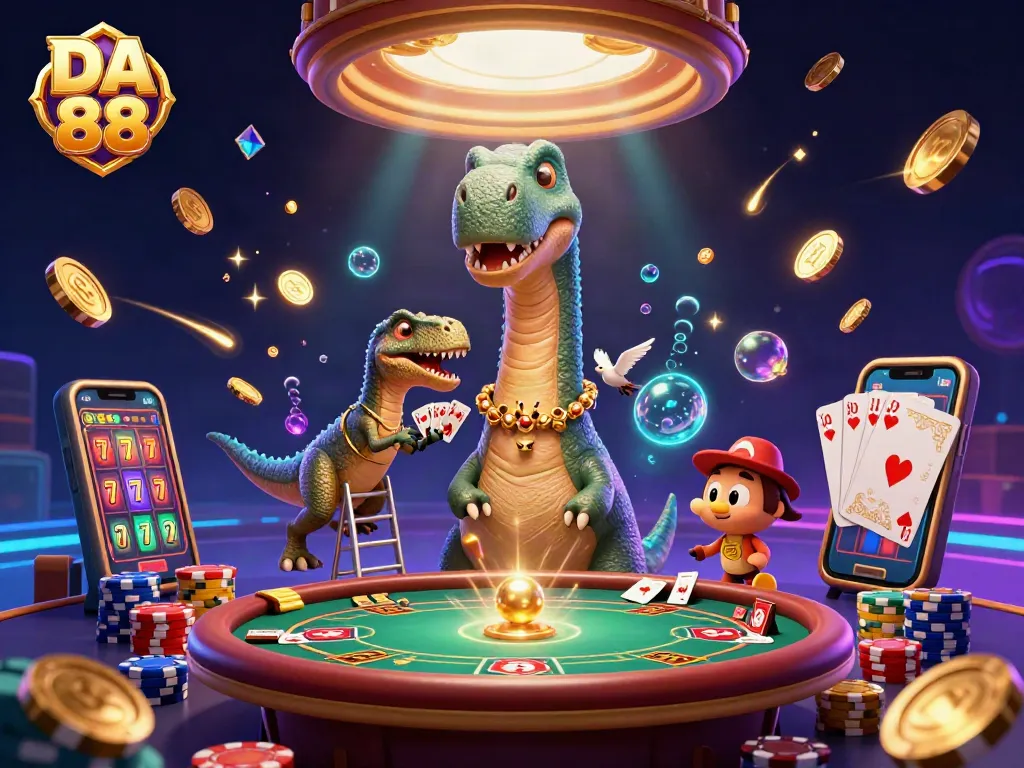 Experience thrilling gameplay at DA 88 with dynamic casino characters and vibrant game elements.